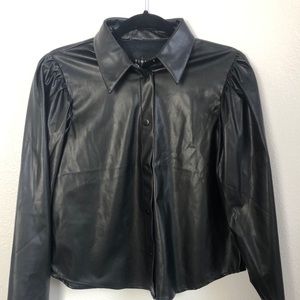 Black leather coat